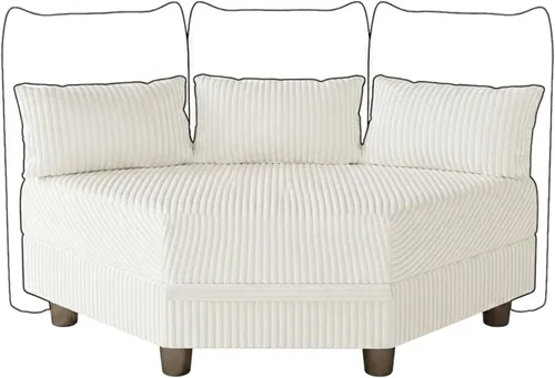 Vista 23 de LLappuil Sofa Storage Seat Module for Sectional Sofa, Square Ottoman for Modular Sectional Couches, Carton B, Beige Corduroy Pana beige
