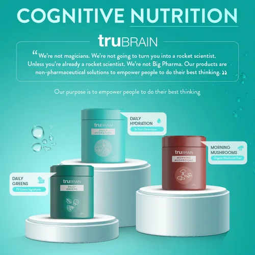 Vista 7 de TruBrain Hidratación diaria: mezcla de bebida en polvo de electrolitos multiplicador de hidratación Rehidrata mejor que el agua Electrolitos