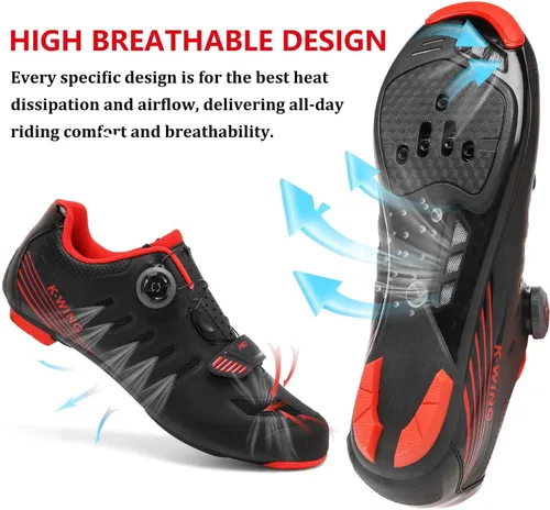 Vista 2 de Zapatos de ciclismo unisex compatibles con Pelaton para interiores, zapatos de bicicleta de carretera, zapatos de bicicleta de montaña para hombres