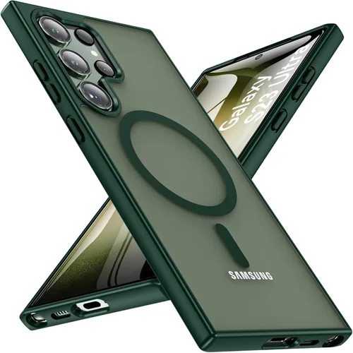 Vista 57 de OWKEY Funda magnética para Samsung Galaxy S23 de 6.1 pulgadas, para Magsafe con protector de pantalla, protección de grado militar, a prueba