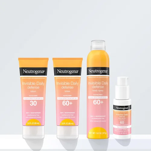 Vista 8 de Neutrogena Invisible Daily Defense - Protector solar corporal en aerosol, amplio espectro SPF 60+, libre de oxibenzona y resistente al agua