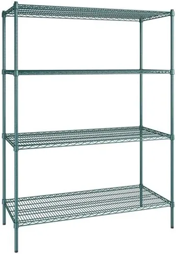Vista 114 de Kit de 4 estantes de epoxi verde NSF de 21 x 72 pulgadas con postes de 86 pulgadas, estantería de almacenamiento resistente, kit de estantería