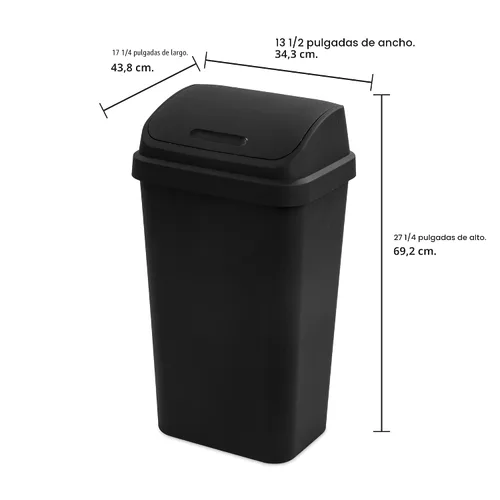 Vista 3 de Sterilite Papelera SWINGTOP BLK 13GA 10899004