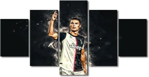 Vista 55 de TUMOVO Lienzo decorativo para pared, cuadro de Cristiano Ronaldo, cuadros de club de fútbol, impresiones en lienzo, póster de arte de pared, arte