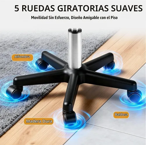 Vista 4 de Nova Microdermabrasion Taburete giratorio con ruedas, taburete giratorio ajustable para dibujar tatuajes, silla de oficina para barra de masaje Negro