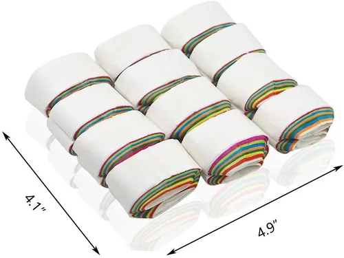 Vista 2 de Yahpetes Bobinas bucales de papel, 12 unidades, bobinas bucales, papel de vómito, bobinas de boca de color, accesorios de trucos de magia