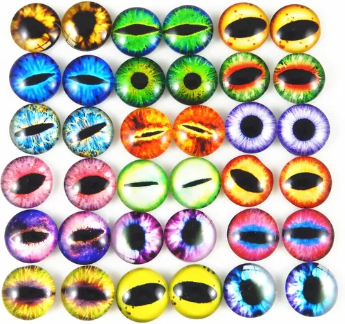 Vista 10 de juliewang Wholesale en bulk Assorted Ojo de dragón Cubiertos Cabochons de vidrio redondas para hacer Muñeca y la joyería Configuración