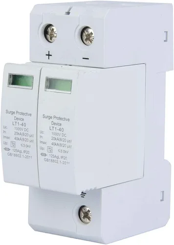 Vista 7 de Dc Solar Protector de sobretensiones 2P Dispositivo de protección contra sobretensiones DC Protector de rayos fotovoltaico Pararrayos de bajo
