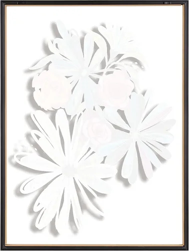 Vista 5 de Kate and Laurel Blake Flowers on Glass 2 flores enteras enmarcadas arte de pared de vidrio impreso por Jessi Raulet de Ettavee, oro de 18 x 24