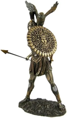Vista 3 de Atenea diosa griega bronceada estatua escultura Minerva
