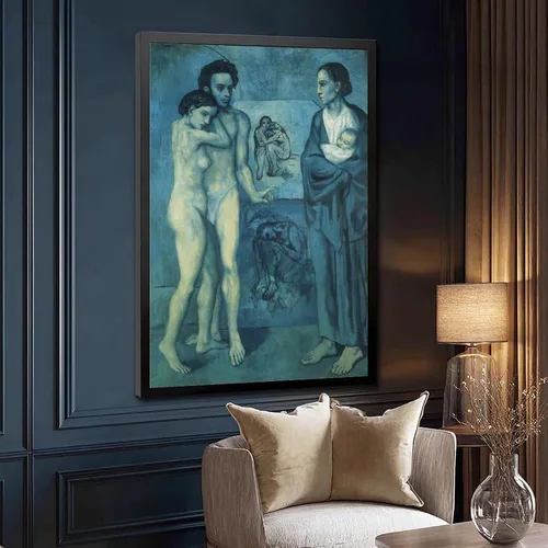 Vista 3 de La Vie. Life 1903 by Pablo Picasso Posters Prints Canvas Deco Paintings Vintage Wall Art For Offices Living Rooms And Bedrooms Hanging Frame 8" L X