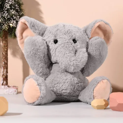 Vista 6 de TCBunny Peluche de elefante bebé para dormir, 11 pulgadas, niños, Aichie (gris)