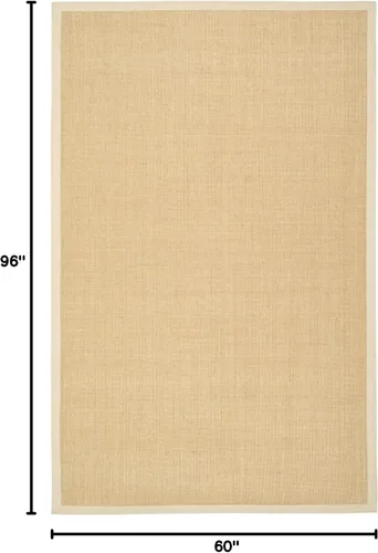 Vista 18 de Alfombra de sisal Safavieh, de color maíz y negro, tejida a mano, de la colección de fibras naturales; 5 x 8 pulgadas, NF441A, Tela, Gris / Gris