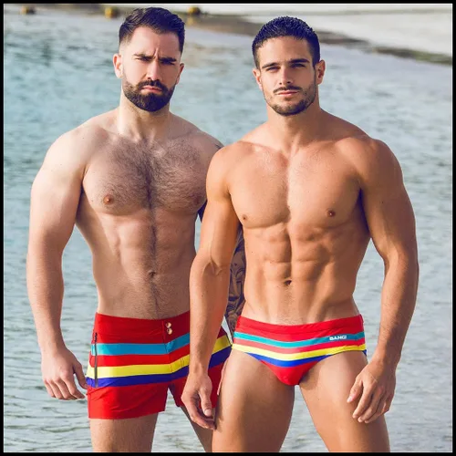 Vista 2 de Bang Men's Swimwear - Beach Shorts - Stretchy Quick-Dry All-Use Premium Swimsuit Trunk Square Cut