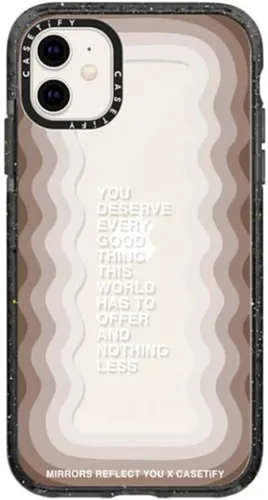 Vista 97 de Funda Impact de CASETiFY para iPhone 11 - Tiempo A Solas de Esther Kim - Negro Claro