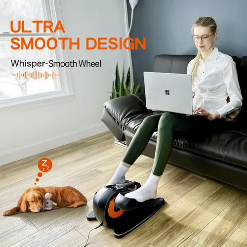 Vista 6 de Under Desk Elliptical Machine, Leg Exerciser for Seniors Adults, Adjustable Speeds Elliptical Trainer with Remote, Quiet & Portable Mini Seated