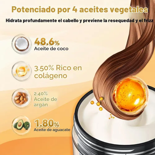 Vista 4 de IIIMEIDU Mascarilla capilar para cabello dañado, tratamiento de queratina para cabello seco dañado, acondicionador de reparación profunda, aceite
