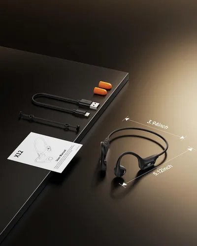 Vista 9 de PSIER - Auriculares de conducción ósea, auriculares Bluetooth 6.0 de oreja abierta, auriculares inalámbricos de 10 horas de reproducción