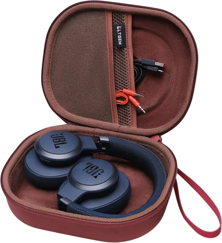 Vista 3 de LTGEM Estuche rígido para auriculares JBL - Marrón/ Rojo+Negro