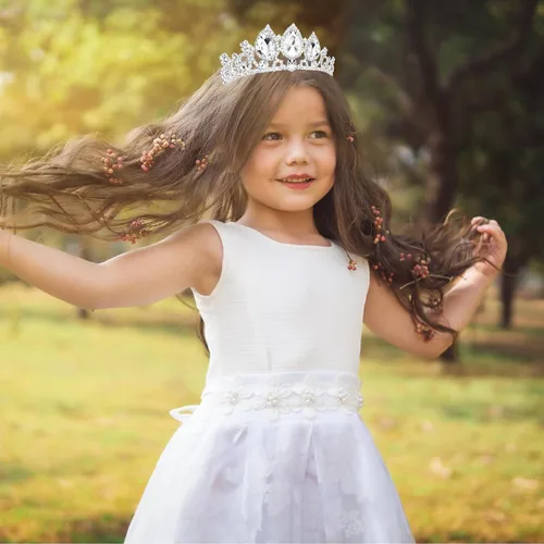 Vista 19 de CIEHER Rapunzel - Corona de princesa para niñas, diadema multicolor para fiesta de cumpleaños, cosplay de sirena