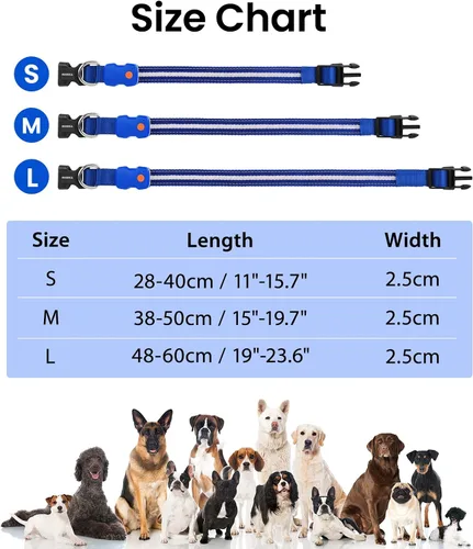 Vista 3 de MASBRILL Collar de perro con luces LED RGB, collar de perro recargable iluminado resistente al agua, collar de perro que brilla por la noche