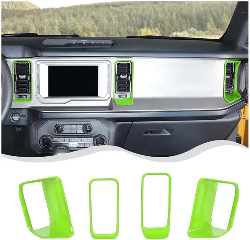 Vista 12 de Cubierta de anillo lateral de ventilación de aire para consola central Ford Bronco 2/4 puertas 2021 2022 2023 2024 Accesorios interiores
