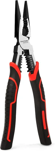 Vista 7 de HAUTMEC Herramienta pelacables Pro 8 "Multifuncional Combinación Linesman Alicates Cortador de Cable Pelacables Herramienta de prensado Terminal