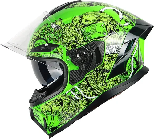Vista 23 de 1Storm Casco Integral para Motocicleta DOT para Adultos, Motocicleta de Calle, Doble Visera, Protector Solar Interior con un Escudo Transparente Un