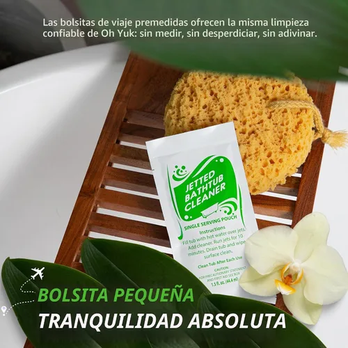 Vista 2 de Oh Yuk Limpiador concentrado de bañera Jetted - 2 bolsas de viaje de un solo uso