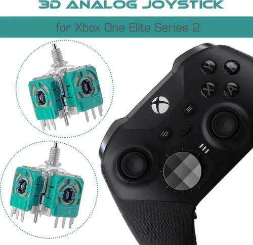 Vista 2 de Gorliskl Paquete de 2 palillos de mando analógicos 3D para el pulgar de Xbox One Elite 2 - Fija la deriva, los palos rotos y sueltos