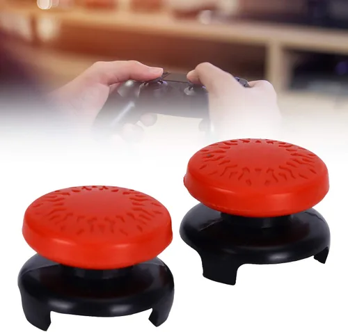 Vista 3 de ASHATA 2 unids Thumbstick para textura 3D Pulgar Grip Stick Joystick Thumbstick para PS 5 Controller Rojo