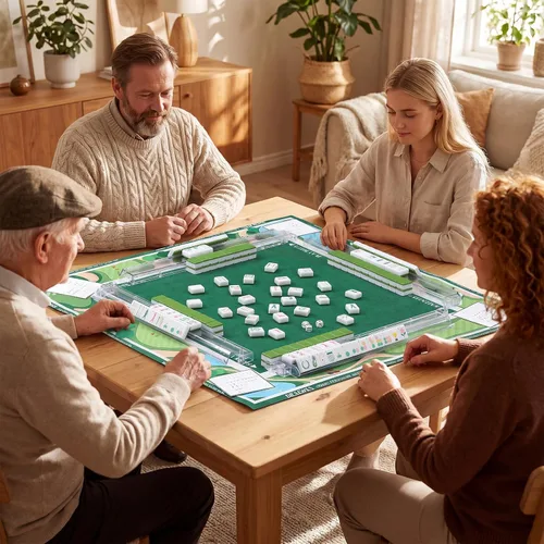 Vista 7 de Silipull Juego de 160 azulejos Mahjong grabados americanos verdes de 1.2