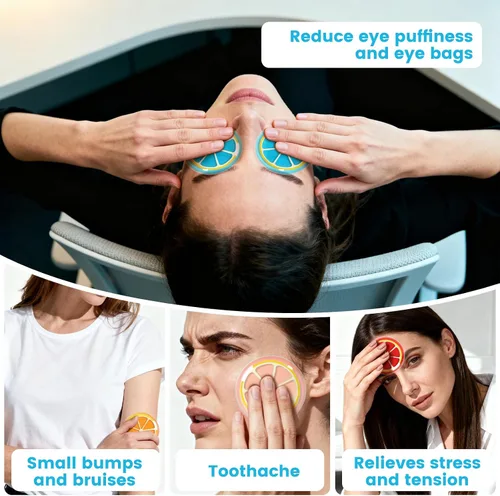 Vista 4 de Paquete de hielo de gel para ojos de 4 piezas, máscaras refrescantes para ojos hinchados, ojeras y alivio de la fatiga ocular. Ayuda a reducir