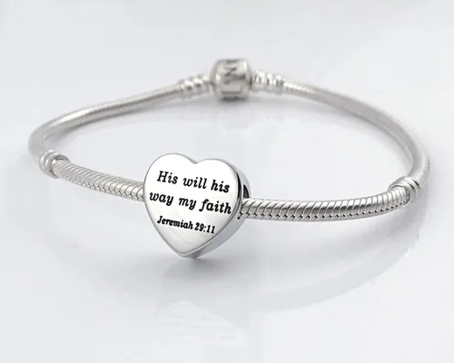 Vista 6 de MUERDOU Dije de corazón, pulsera cristiana con versículo bíblico para oración, fe, religiosa, regalos para mujeres