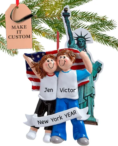 Vista 14 de Adorno personalizado de Roma Italia 2026 Adornos de Navidad personalizados 24 horas grabados con láser para pareja Regalo de recuerdo de viaje