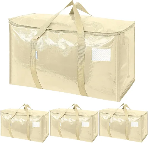 Vista 53 de TICONN Paquete de 2 bolsas de mudanza extra grandes resistentes con cremalleras y asas de transporte, bolsas de almacenamiento duraderas