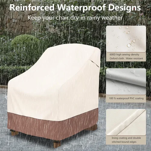 Vista 6 de okcool Paquete de 2 fundas para sillas Adirondack de patio, impermeables, resistentes, para exteriores, fundas para sillas de patio Adirondack