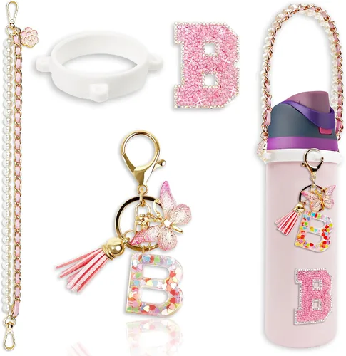 Vista 73 de Letter Handle Strap Accessories with Cute Initial Charm Compatible with Owala Water Bottle 24oz 32oz 40oz Owala Kids