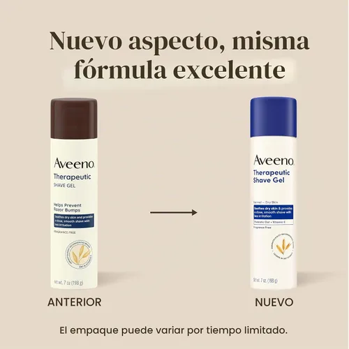 Vista 2 de Aveeno - Gel para afeitar terapéutico con avena y vitamina E, para ayudar a prevenir los golpes de la maquinilla de afeitar, calma la piel seca