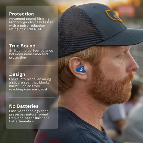 Vista 2 de Hendrick Motorsports Car 5 tapones para los oídos de alta fidelidad – Protección auditiva reutilizable duradera – Conserva un sonido claro mientras