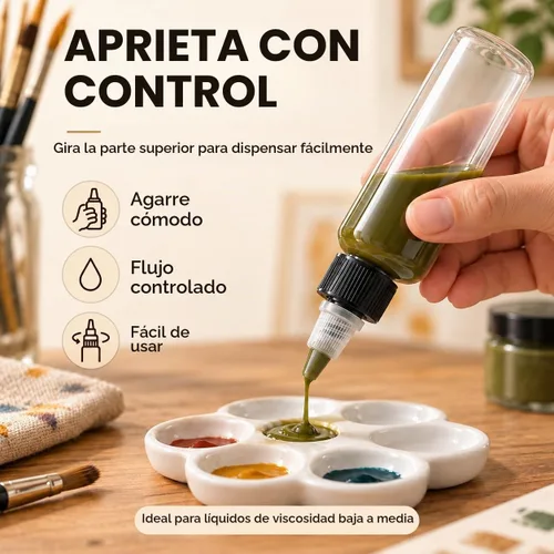 Vista 6 de Paquete de 40 botellas dispensadoras transparentes, botellas exprimibles de Dispensación controlada, hecha de PET, lavable, reutilizable