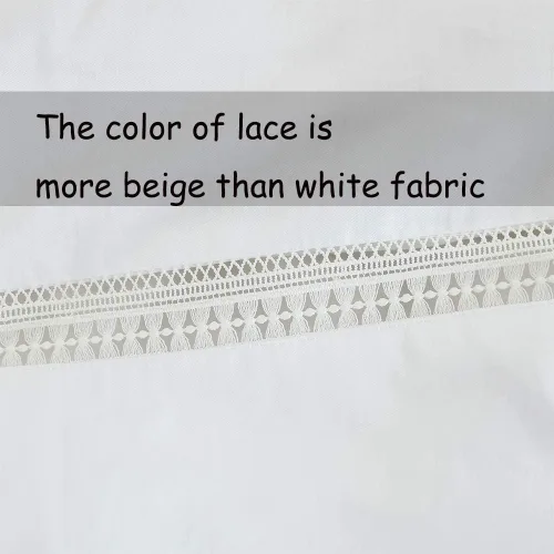 Vista 6 de FADFAY Juego de funda de edredón de encaje, ropa de cama blanca 100% algodón de 600 hilos, ropa de cama ultra suave, antidecoloración, elegante