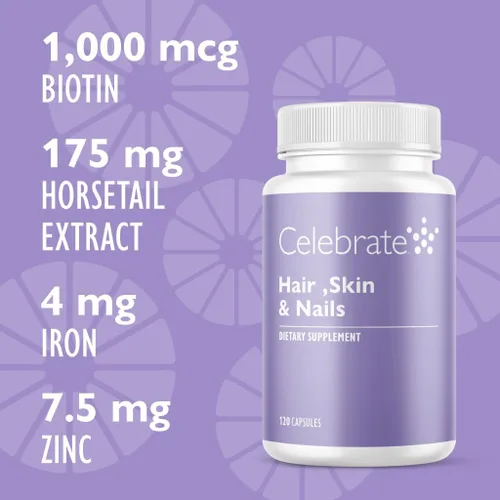 Vista 4 de Celebrate Vitaminas Cabello, Piel y Uñas - 120 Cápsulas