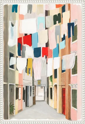 Vista 11 de Amanti Art Framed Canvas Wall Art 23x16 Laundry Day I by Grace Popp, Framed Wall Art Canvas, Architecture Artwork, Traditional Decor, Medium Poster