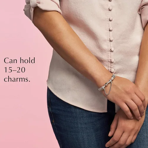 Vista 8 de PANDORA Jewelry Moments Heart Clasp Snake Chain Charm Bracelet