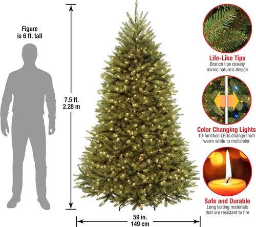 Vista 3 de National Tree Company Árbol de Navidad artificial preiluminado de abeto