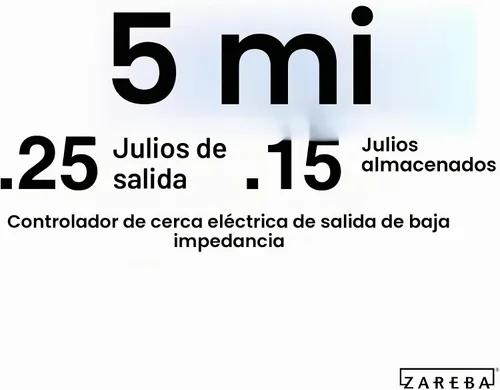 Vista 2 de Zareba EDC5M-Z Cargador solar para vallas con alcance de 5 millas