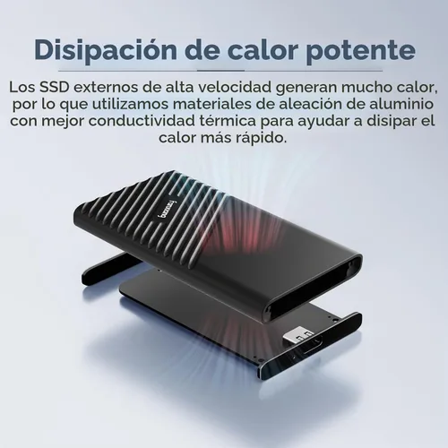 Vista 6 de fanxiang SSD externo portátil de 500 GB, hasta 2000 MB/s, unidad externa de estado sólido USB C, disco duro externo, USB 3.2 Gen2*2 Type-C SSD