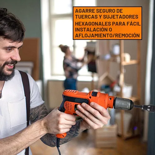 Vista 2 de Juego de destornilladores magnéticos de 12 piezas, kit maestro de brocas hexagonales de impacto premium, SAE y métrico, cambio rápido de 1/4 pulgadas