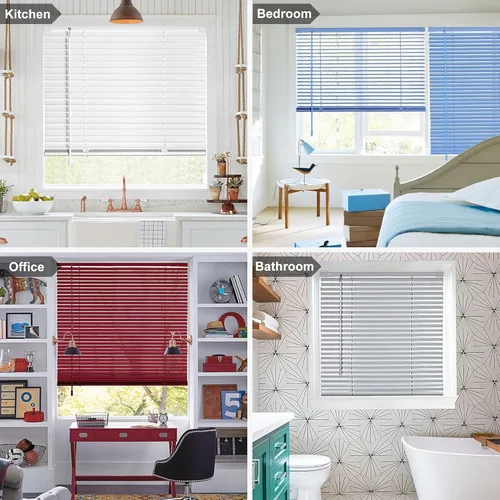 Vista 5 de LazBlinds Mini persianas de aluminio inalámbricas de tamaño personalizado Blackout-Black